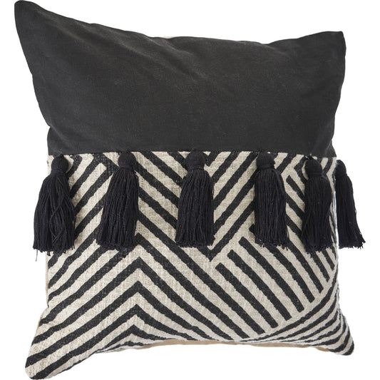 20" X 20" Black And White 100% Cotton Chevron Zippered Pillow 4.0" (L) x 20.0" (W) x 20.0" (H) FurniFindUSA