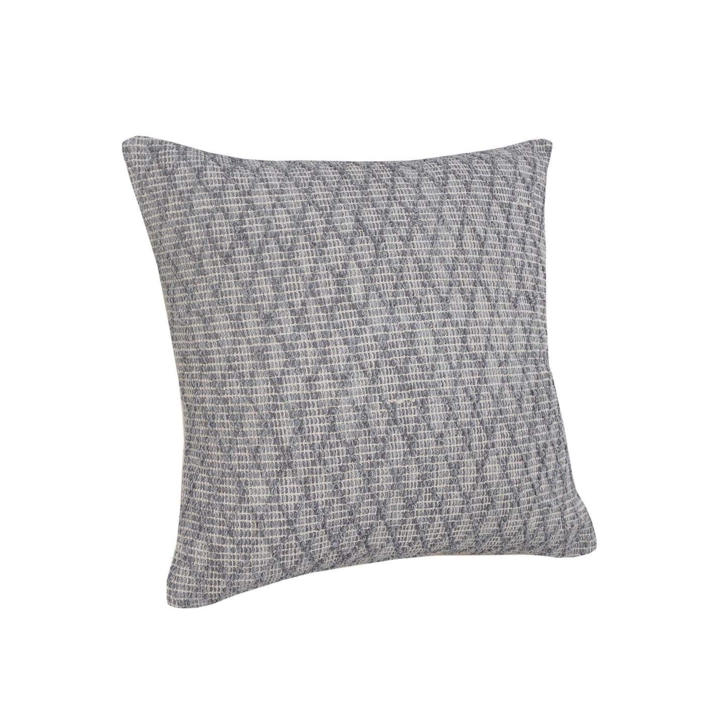 20" X 20" Gray 100% Cotton Geometric Zippered Pillow FurniFindUSA