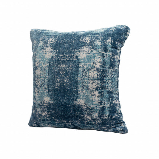 20" X 20" Blue And Ivory Polyester Abstract Zippered Pillow FurniFindUSA