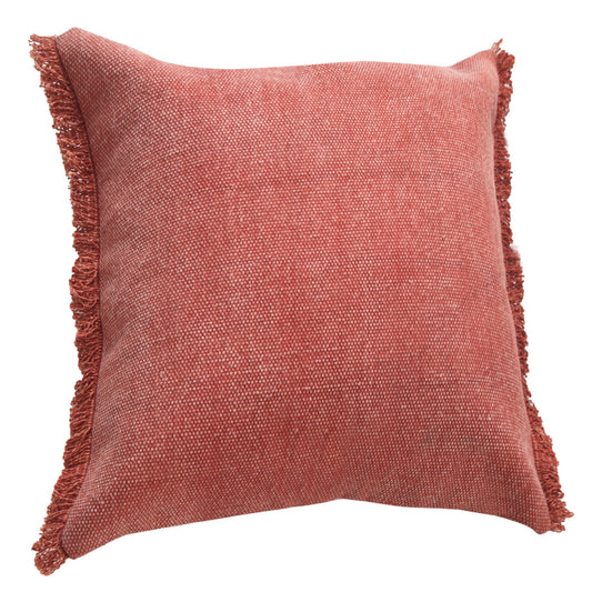 20" X 20" Dusty Rose Pink And Muted Clay 100% Cotton Zippered Pillow FurniFindUSA
