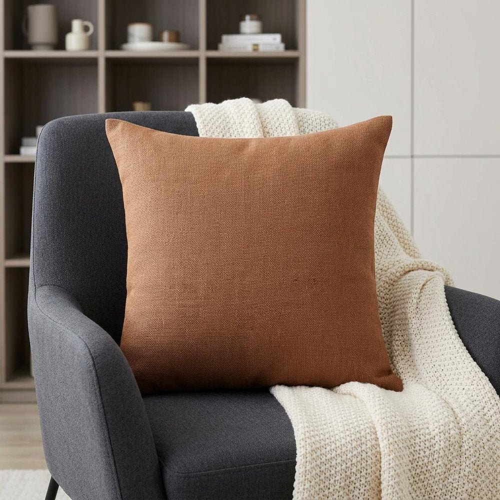 20" Brown Linen Throw Pillow HomeRoots