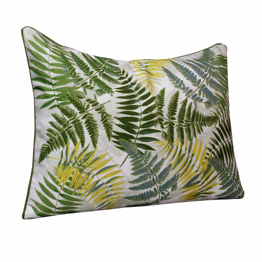14" X 20" Forest Green And Yellow Polyester Floral Zippered Pillow FurniFindUSA