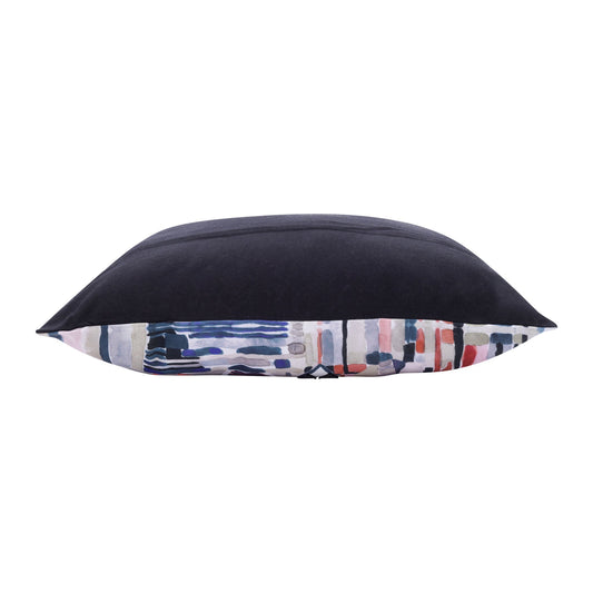20" X 20" Red Pink Blue Gray And Black Polyester Abstract Zippered Pillow FurniFindUSA
