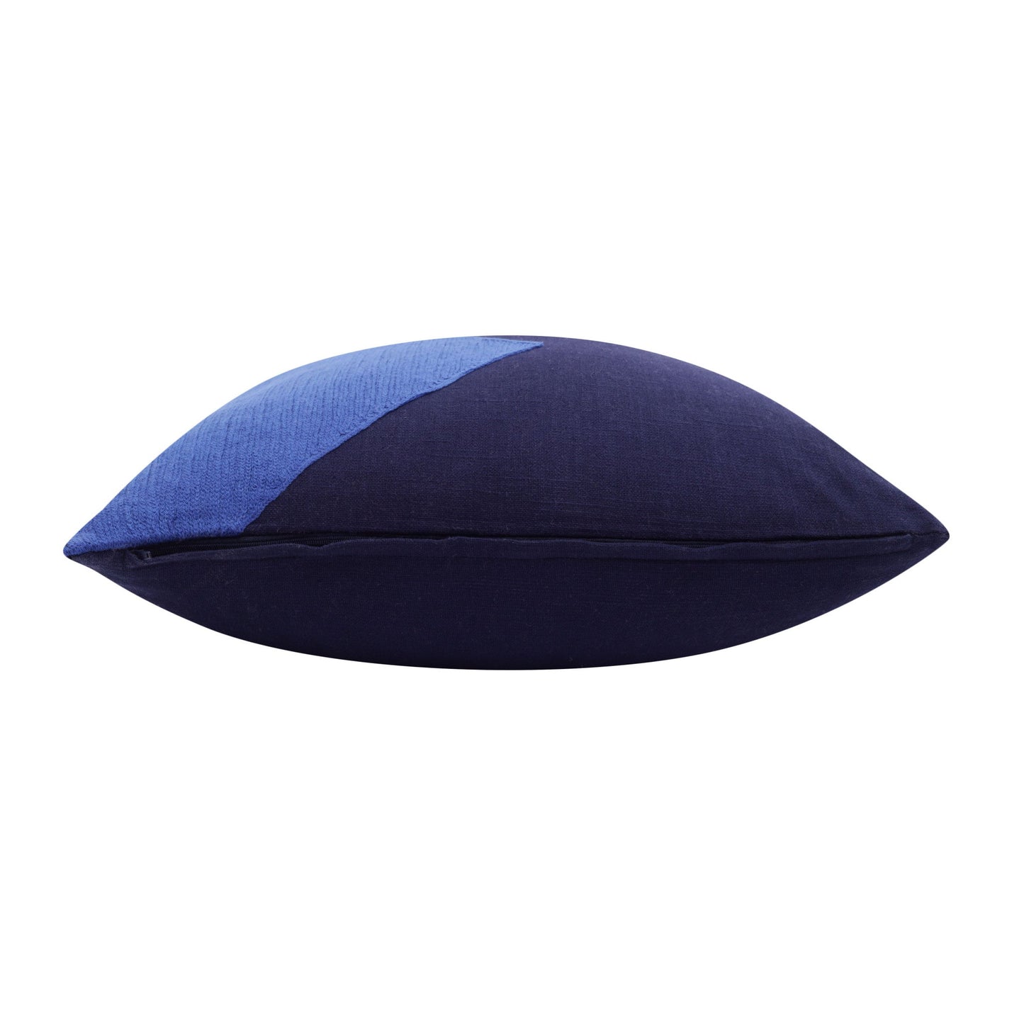20" X 20" Cobalt Blue And Navy 100% Cotton Abstract Zippered Pillow 4.0" (L) x 20.0" (W) x 20.0" (H) FurniFindUSA