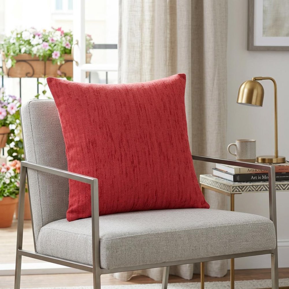 20" X 20" Coral Linen Zippered Pillow HomeRoots
