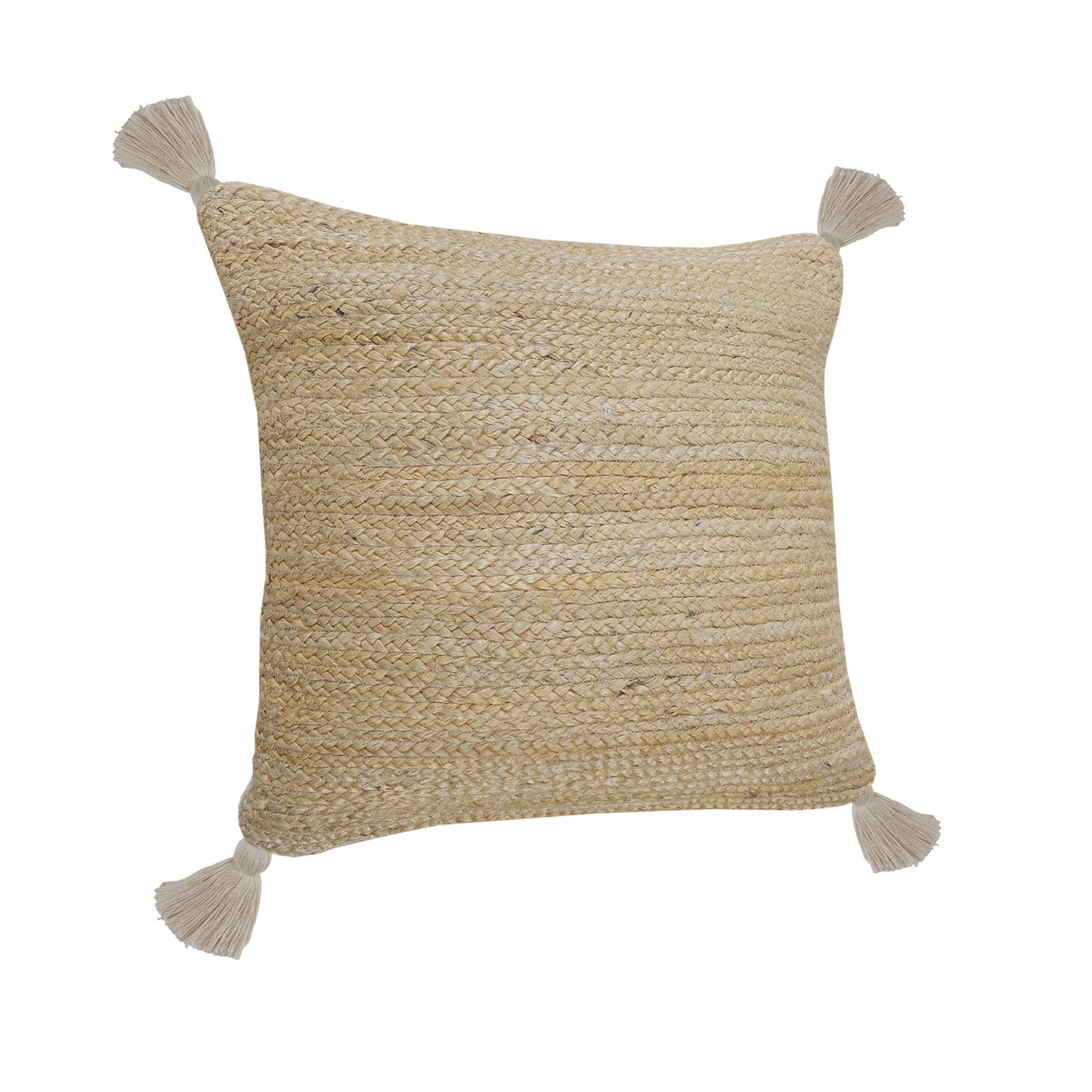 20" X 20" Tan And Beige Jute Zippered Pillow FurniFindUSA