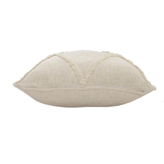 26" X 26" Ivory 100% Cotton Zippered Pillow FurniFindUSA