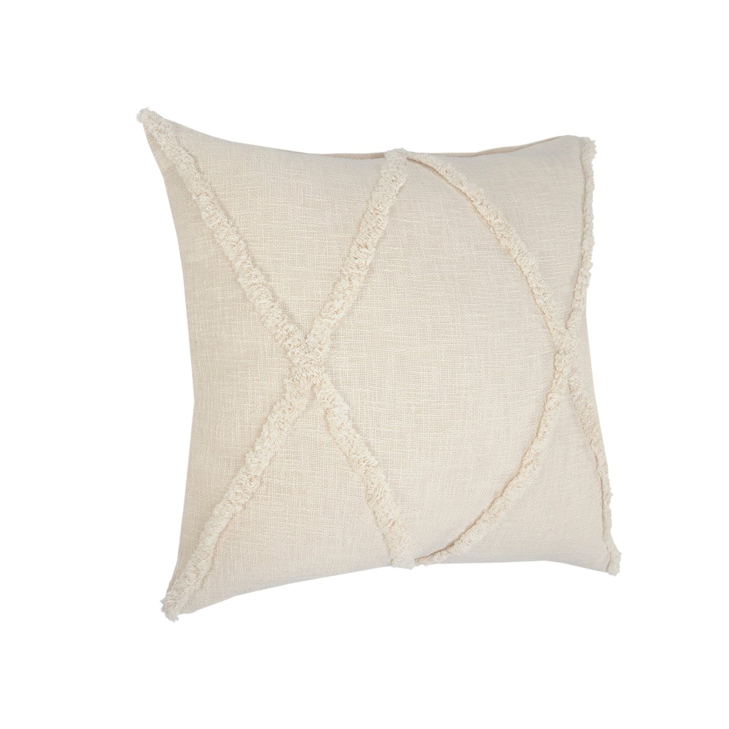 26" X 26" Ivory 100% Cotton Zippered Pillow FurniFindUSA