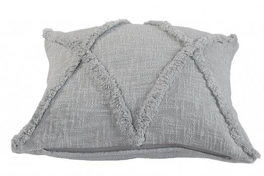 18" X 18" Light Gray 100% Cotton Geometric Zippered Pillow 6.0" (L) x 18.0" (W) x 18.0" (H) FurniFindUSA