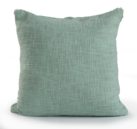 18" X 18" Jade Green 100% Cotton Geometric Zippered Pillow FurniFindUSA