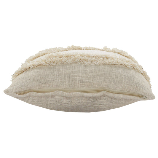 20" X 20" Cream 100% Cotton Zippered Pillow FurniFindUSA