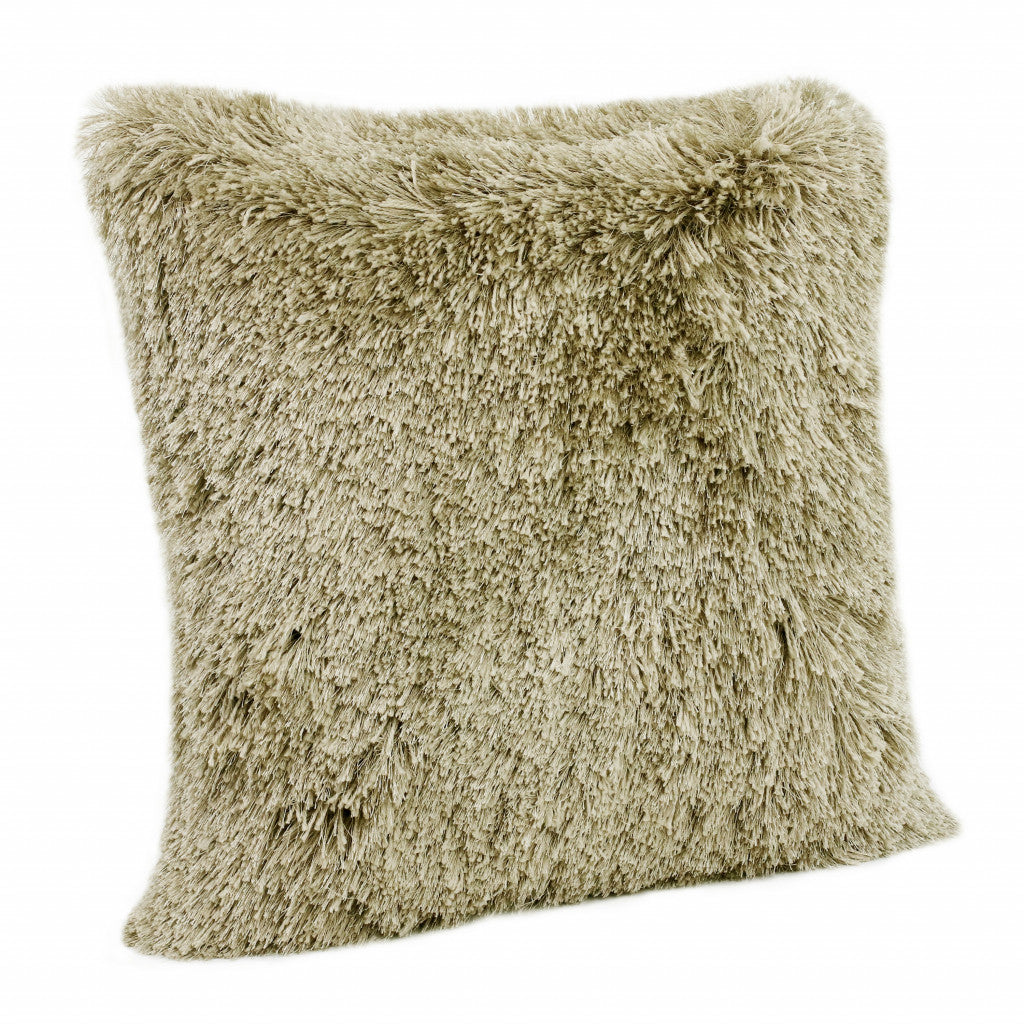 20" X 20" Taupe Polyester Zippered Pillow FurniFindUSA
