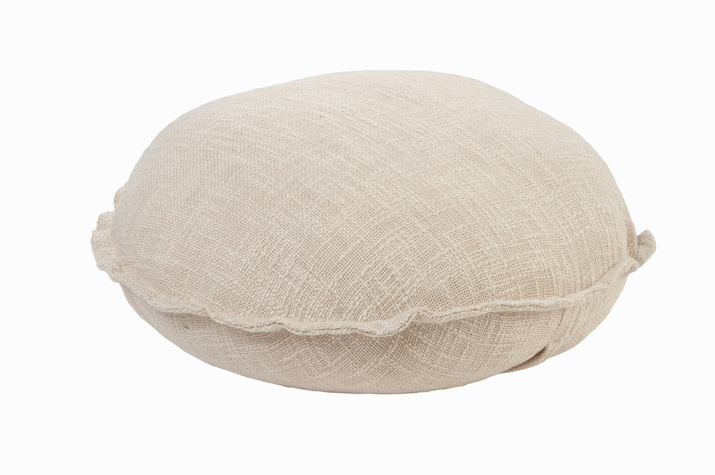 20" X 20" Beige Round Cotton Throw Pillow FurniFindUSA