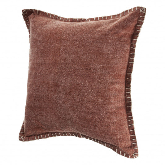24" X 24" Clay 100% Cotton Zippered Pillow FurniFindUSA