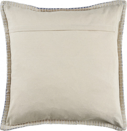 24" X 24" Twilight Blue 100% Cotton Zippered Pillow FurniFindUSA