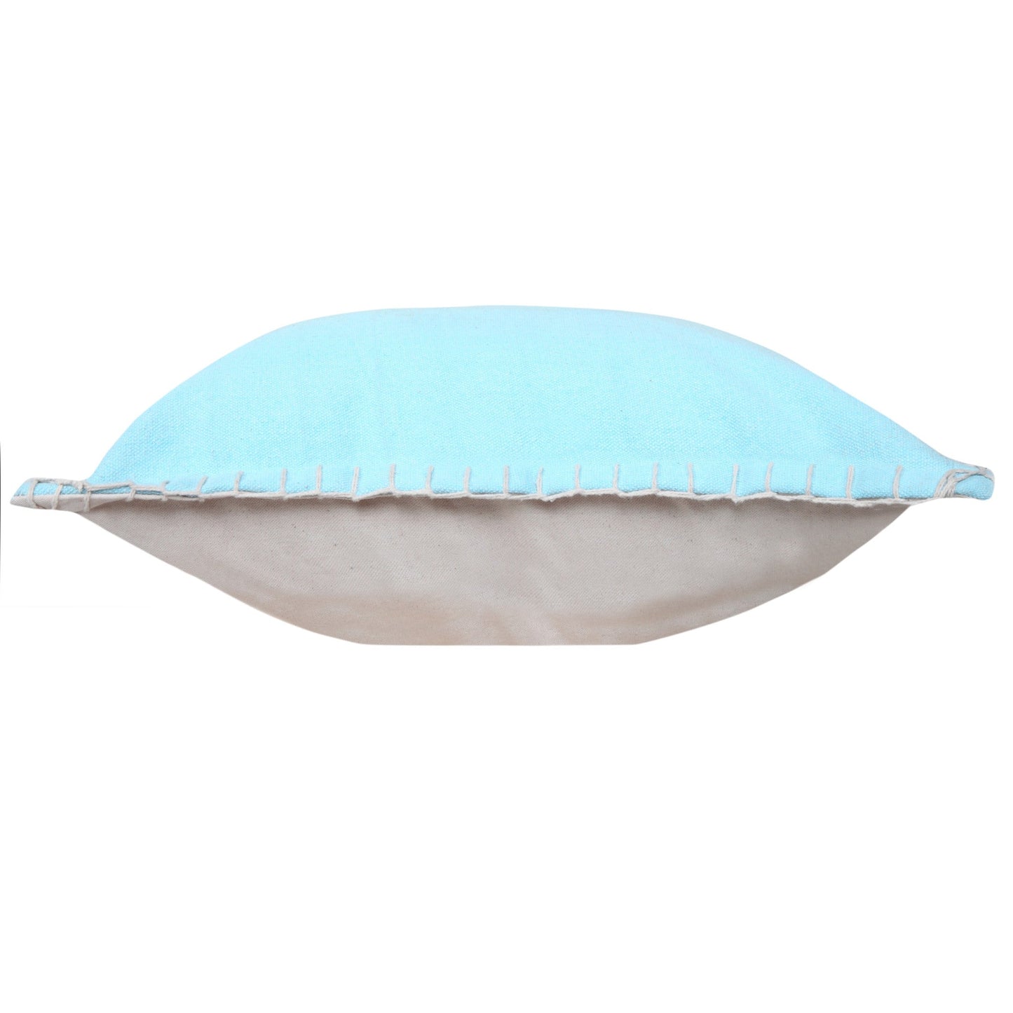 20" X 20" Light Blue 100% Cotton Zippered Pillow FurniFindUSA
