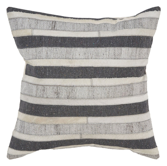 20" Charcoal Striped Wool Throw Pillow FurniFindUSA