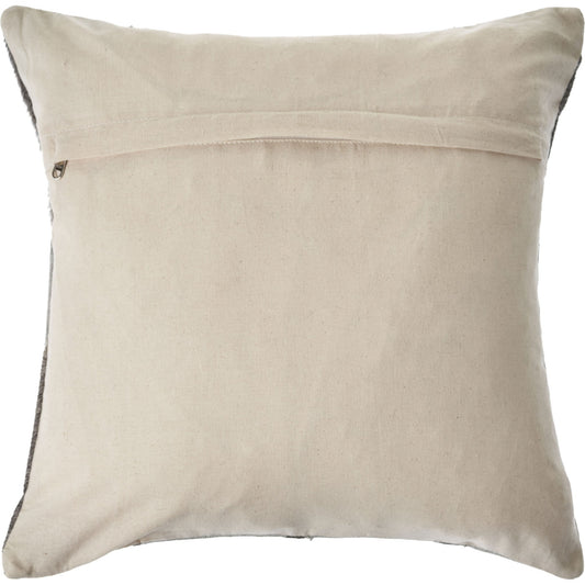 20" X 20" Silver And Brown 100% Wool Geometric Zippered Pillow 4.0" (L) x 20.0" (W) x 20.0" (H) FurniFindUSA