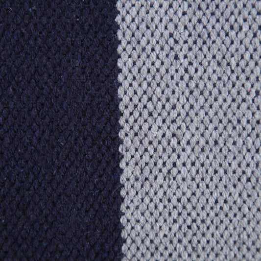14" X 36" Navy Gray And White 100% Cotton Coastal Zippered Pillow