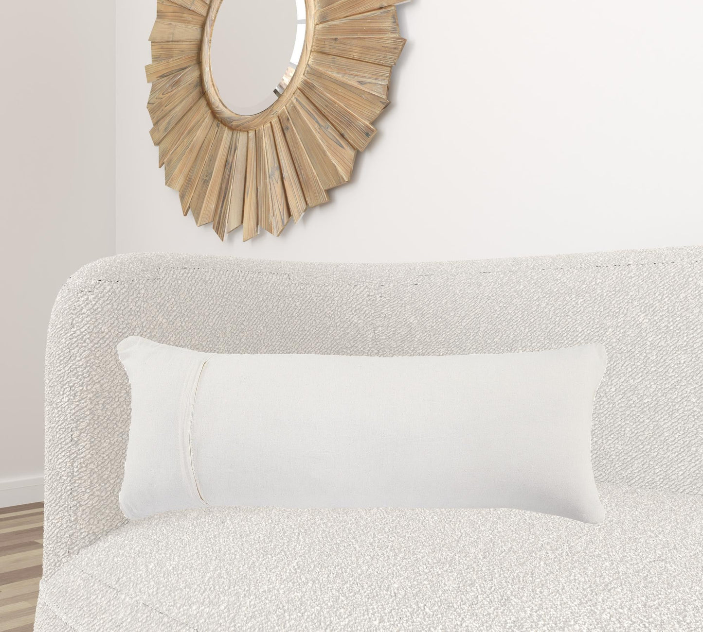 14" X 36" White Red Blue Orange And Tan Polyester Geometric Zippered Pillow FurniFindUSA