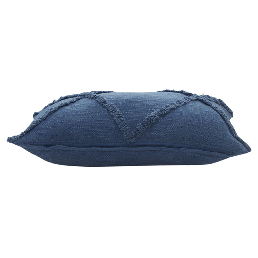 16" X 24" Cobalt Blue 100% Cotton Zippered Pillow FurniFindUSA