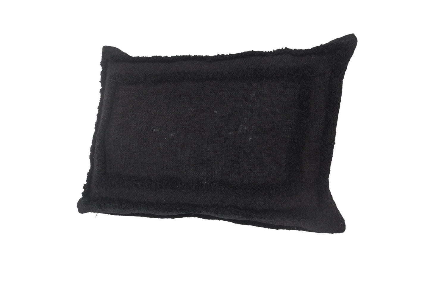16" X 24" Black 100% Cotton Geometric Zippered Pillow FurniFindUSA