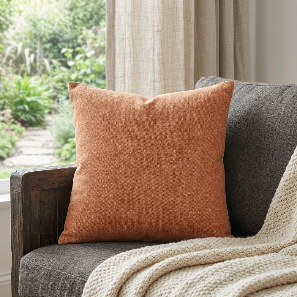 14" X 36" Orange 100% Cotton Zippered Pillow HomeRoots