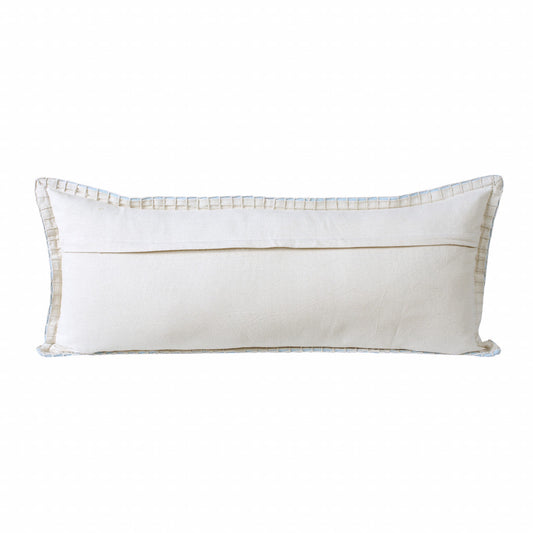 14" X 36" Light Blue 100% Cotton Zippered Pillow FurniFindUSA