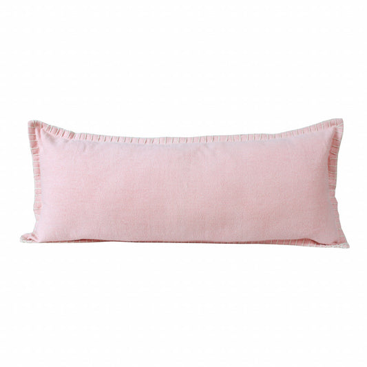 14" X 36" Light Pink 100% Cotton Zippered Pillow FurniFindUSA