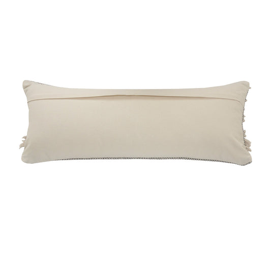14" X 36" Gray And Ivory 100% Cotton Chevron Zippered Pillow FurniFindUSA