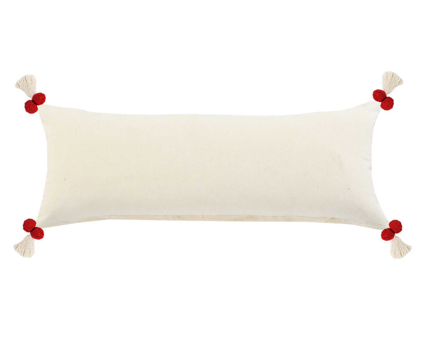14" X 36" Heute Red And Cream 100% Cotton Geometric Zippered Pillow FurniFindUSA