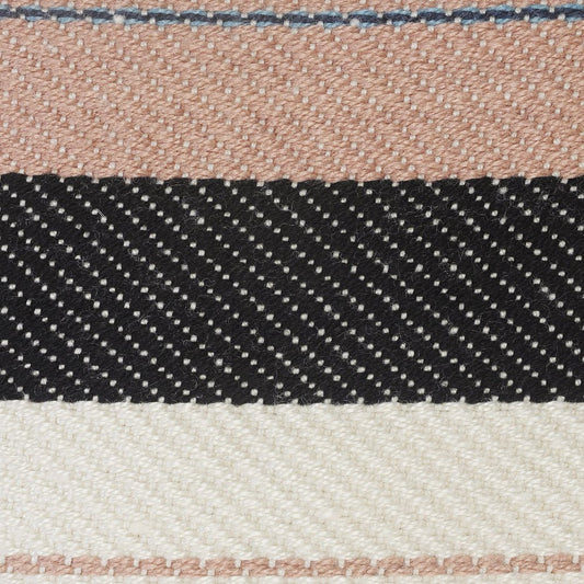 20" White Polyester Striped Indoor Outdoor Pouf Ottoman HomeRoots