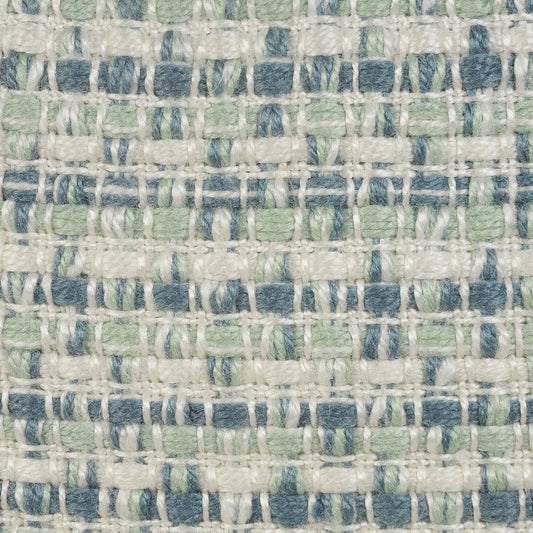 20" Blue Polyester Round Geometric Indoor Outdoor Pouf Ottoman HomeRoots