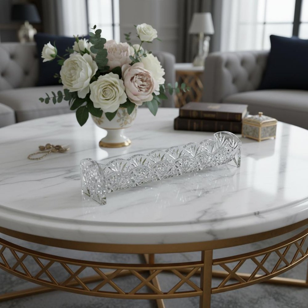 10" Rectangular Cut Crystal Cracker Tray HomeRoots
