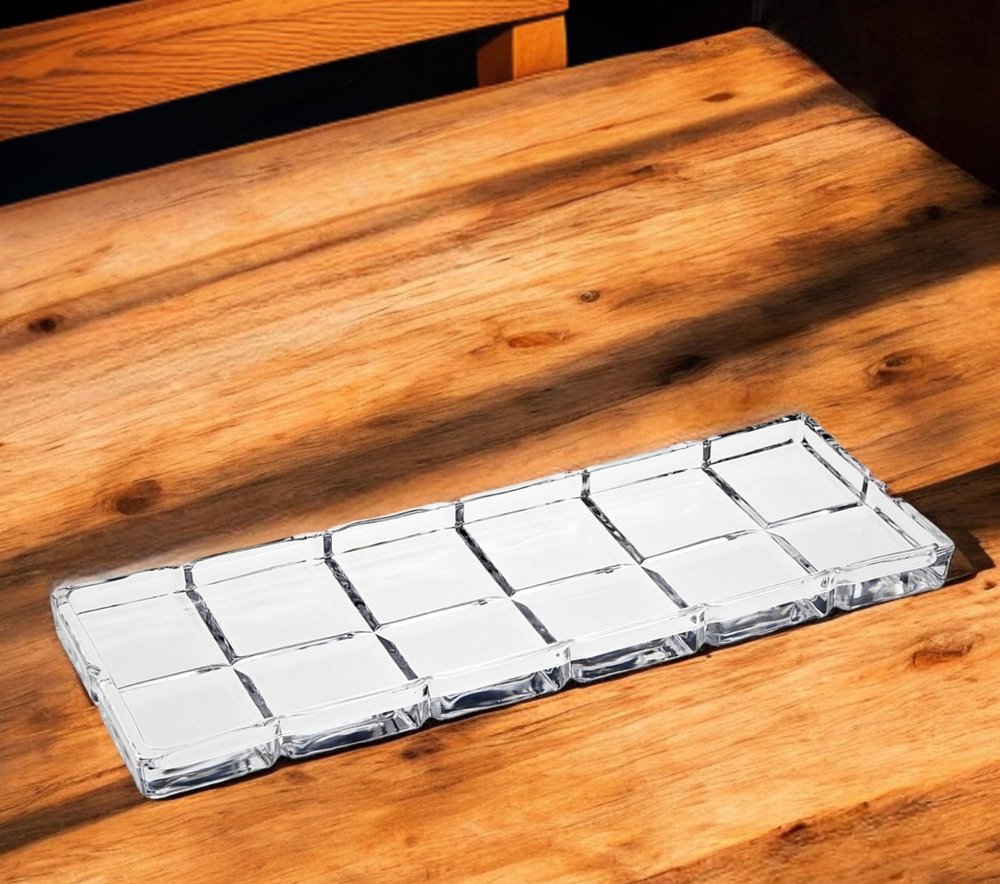13" Clear Rectangular Crystal Serving Tray HomeRoots