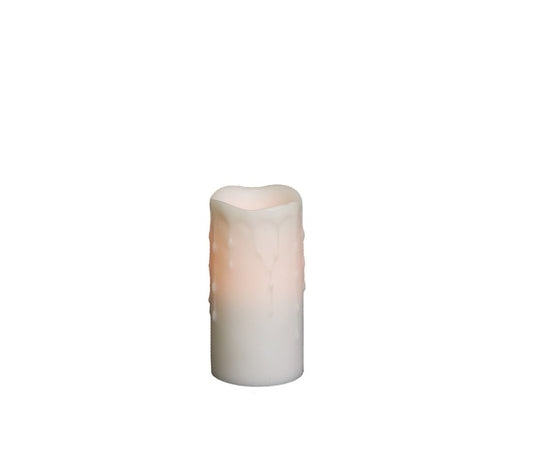 Set of Four Off White Flameless Pillar Candles HomeRoots