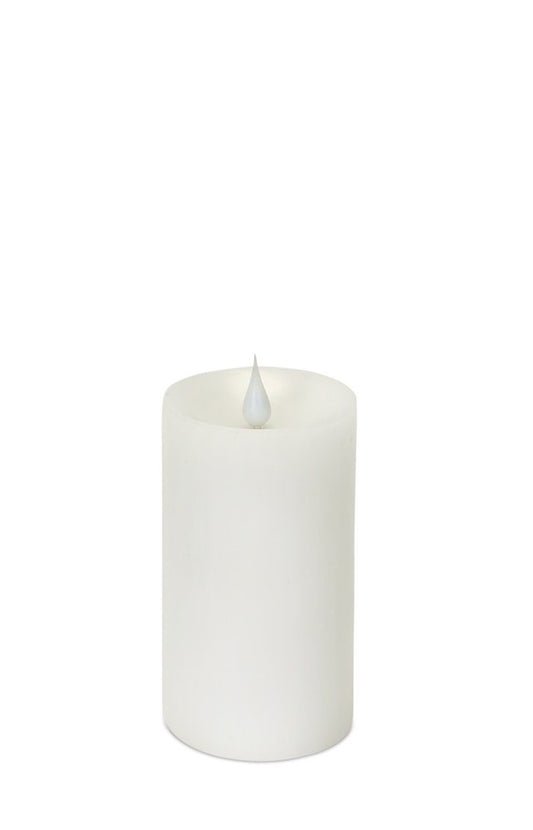 Set of Two White Flameless Pillar Candle HomeRoots