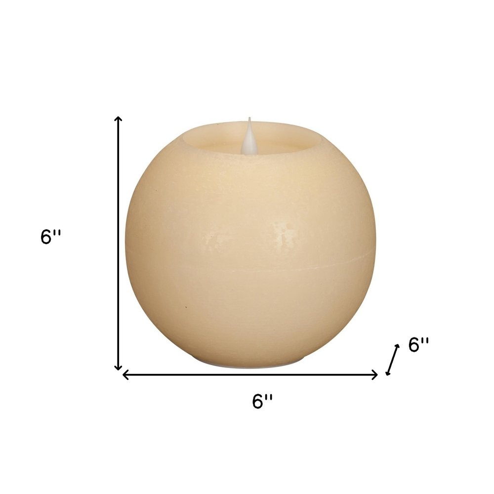 Set of Two Beige Round Flameless Designer Candle HomeRoots