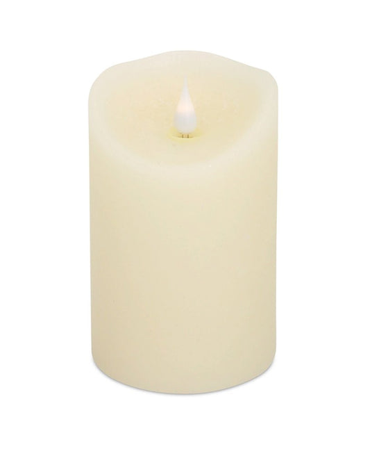 Set of Two Beige Flameless Pillar Candle HomeRoots
