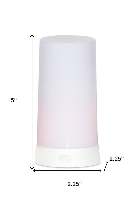 Set of Two White Flameless Pillar Candle HomeRoots