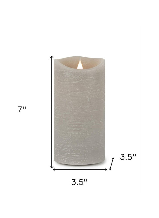 7" Gray Flameless Designer Candle HomeRoots
