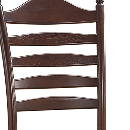 Espresso Wood Ladder Back Dining Side Chair HomeRoots