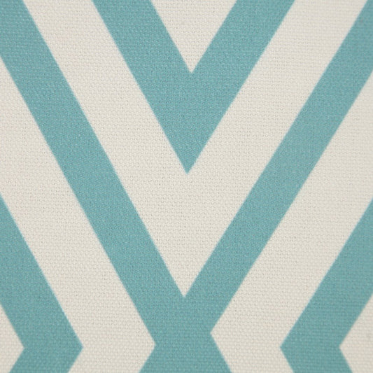 20" Aqua and White Geometric Indoor Outdoor Throw Pillow