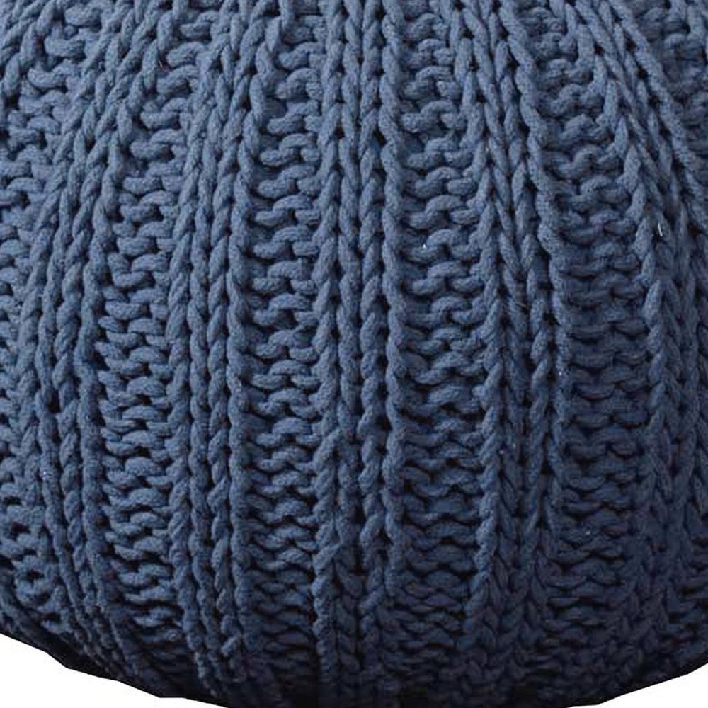 20" Gray Cotton Round Pouf Ottoman HomeRoots
