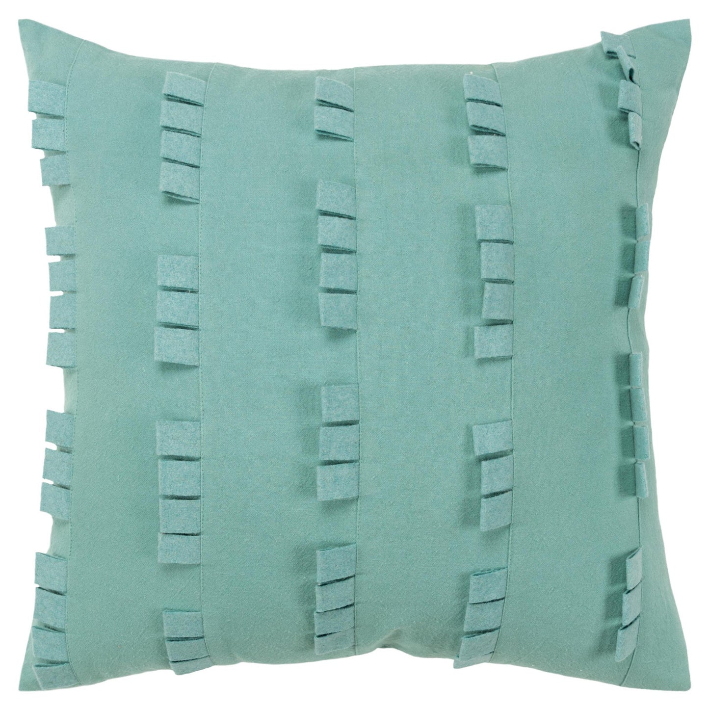 20" Aqua Striped Cotton Throw Pillow FurniFindUSA