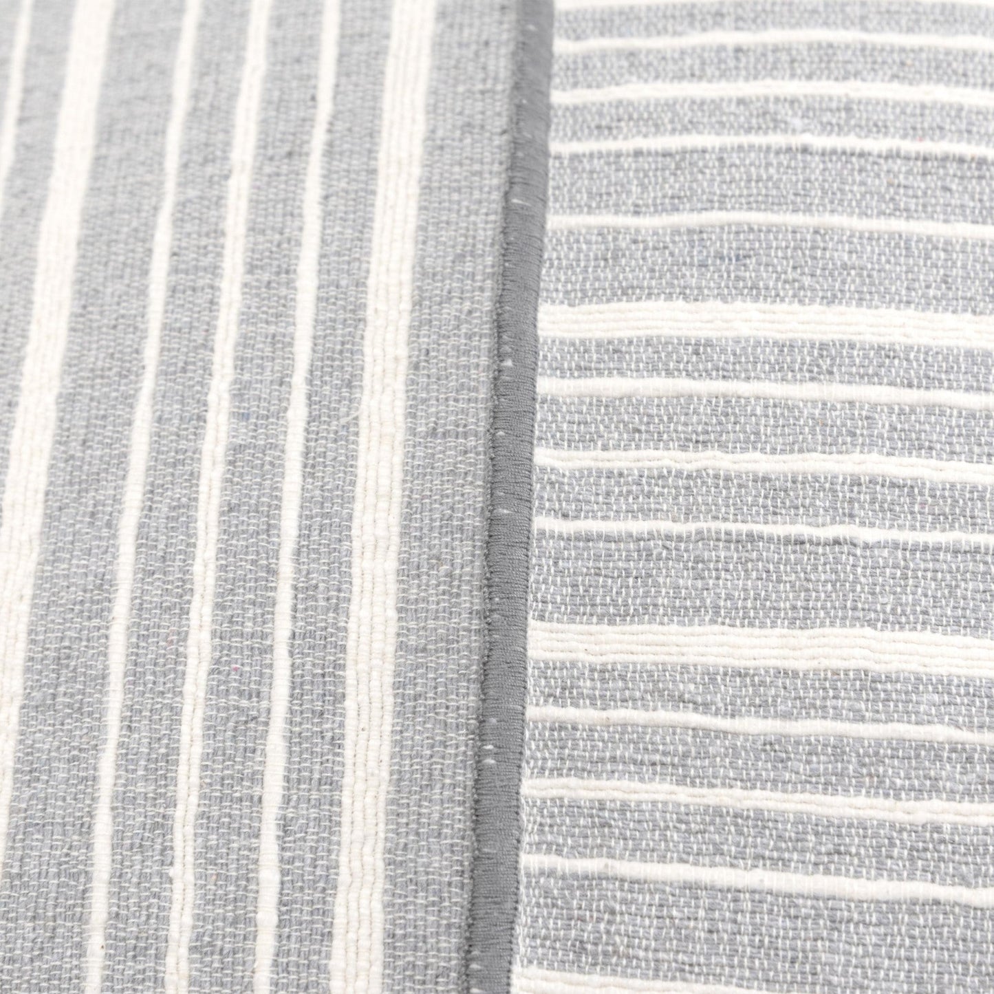 20" Gray and Ivory Striped Cotton Throw Pillow FurniFindUSA