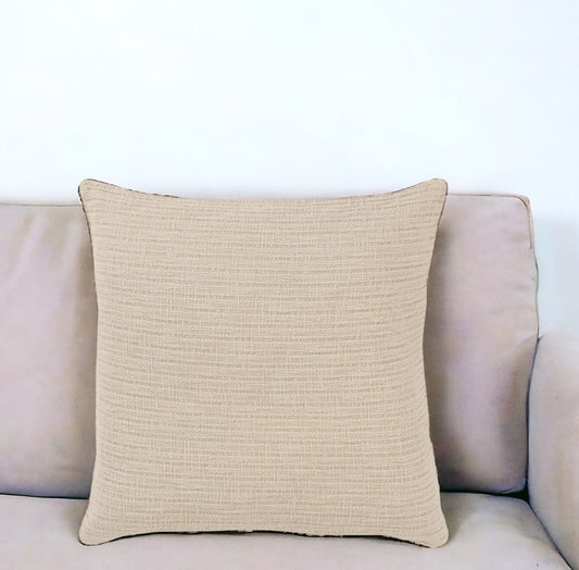 22" Natural Striped Cotton Throw Pillow FurniFindUSA