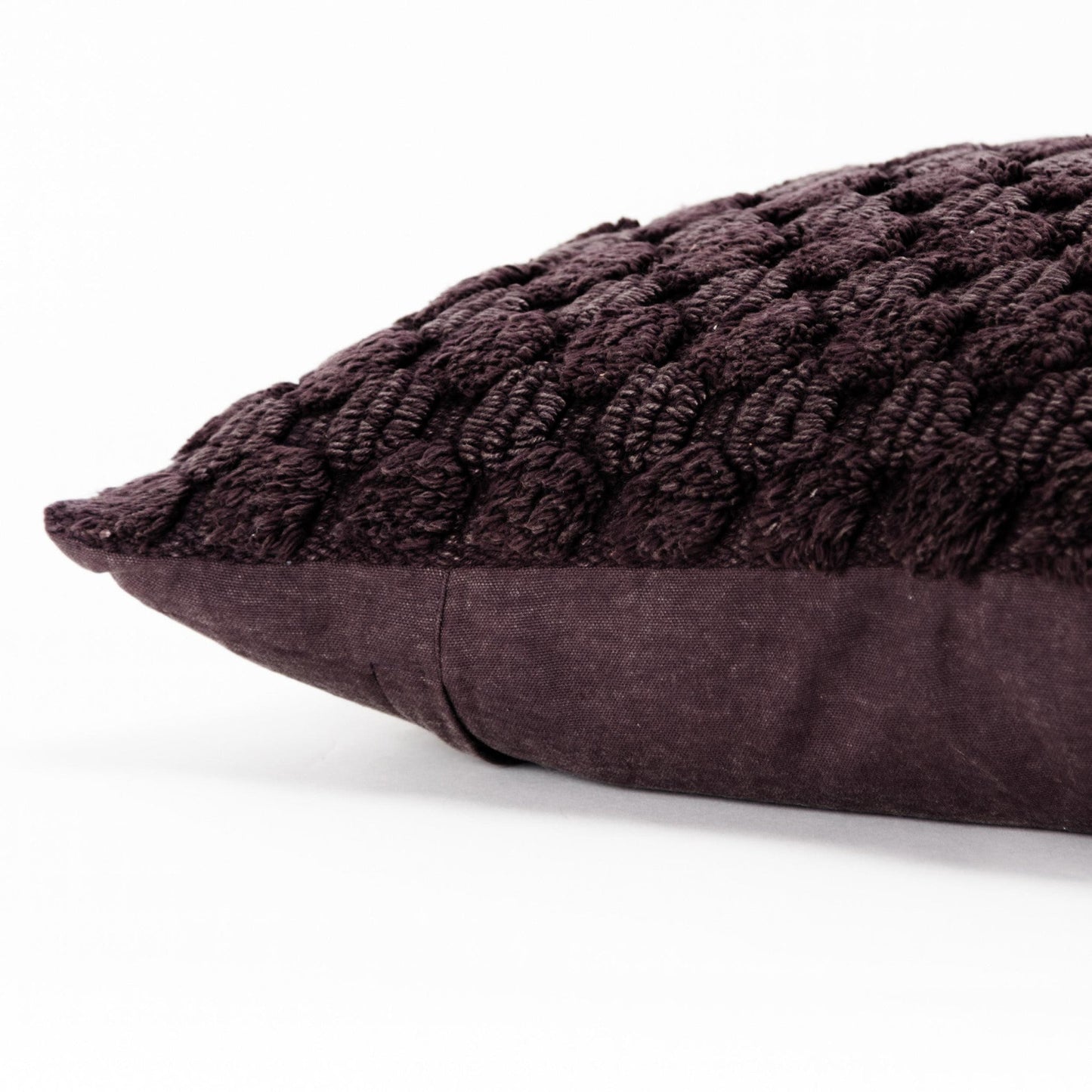 20" Wine Cotton Throw Pillow With Texture FurniFindUSA