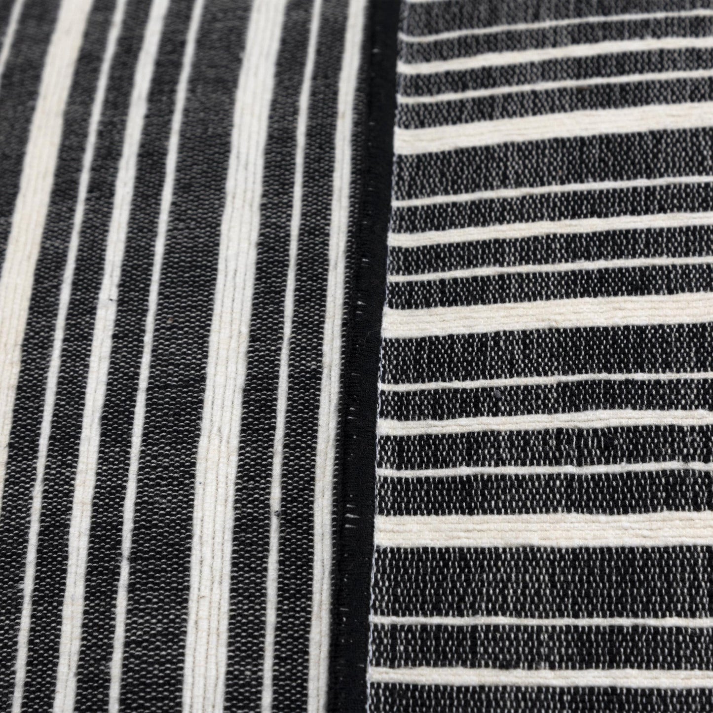 20" Black and White Cotton Pillow With Embroidery Edges FurniFindUSA