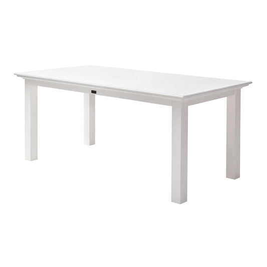 71" White Solid Wood Dining Table HomeRoots